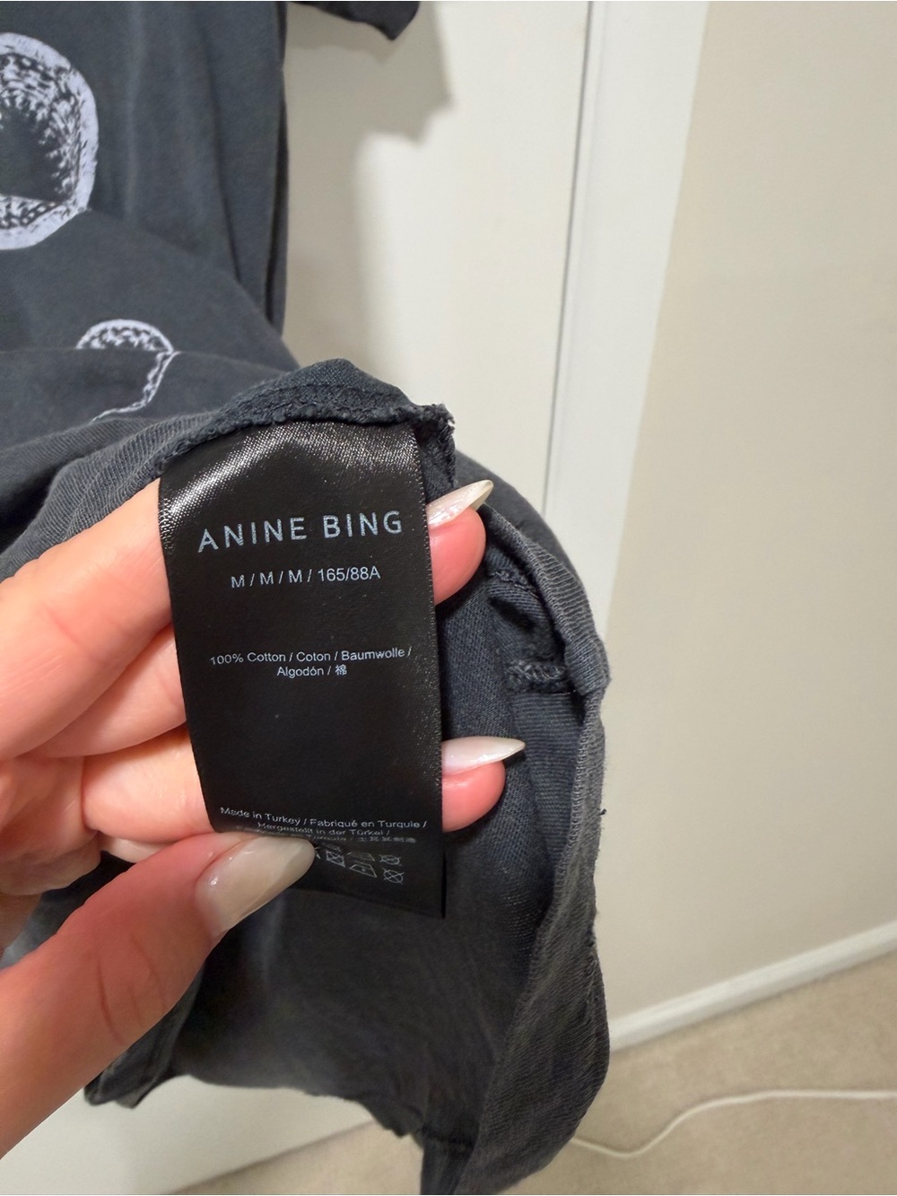 Anine Bing Navy Blue Snake Logo Tee - Picture 6 of 6